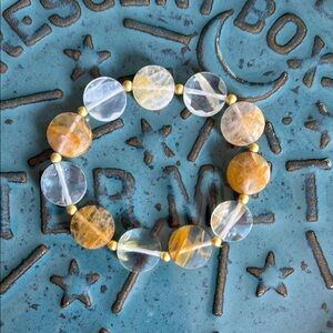 Golden Healer Faceted Coin Beaded Bracelet